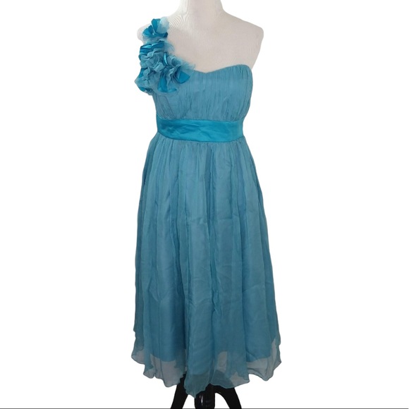 NWT Ruby Belle 100% Silk One-Shoulder Party  Dress Women’s Sz 6 - Picture 1 of 8